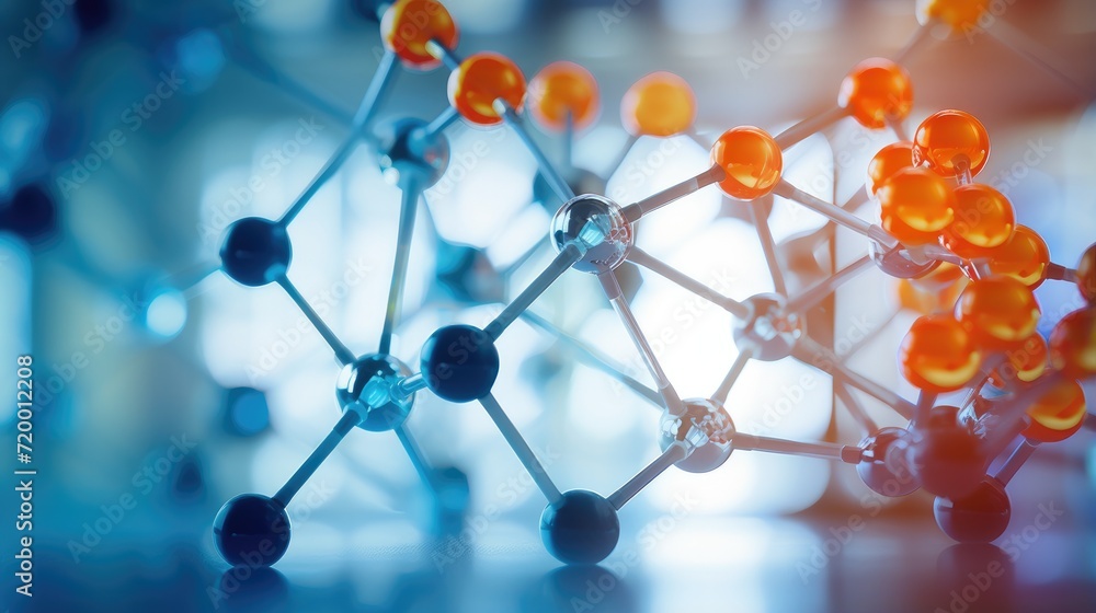 Poster a close up of a molecule structure. generative ai.