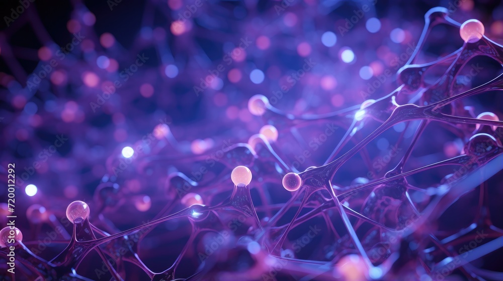 Poster 3d rendering of a molecule. generative ai.