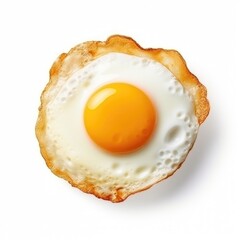Fried egg isolated on white background, breakfast food