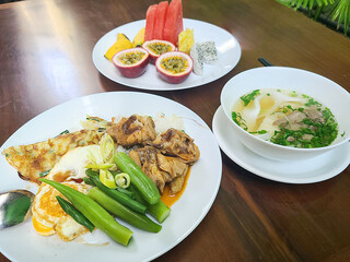 Various foods on the table