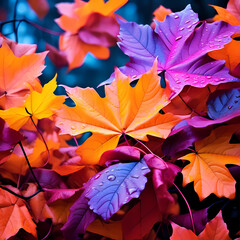 Vibrant autumn leaves background
