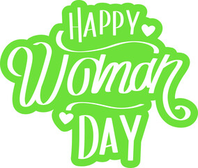 Handwritten  brush lettering of Happy Womanday , Typography design, calligraphy illustration