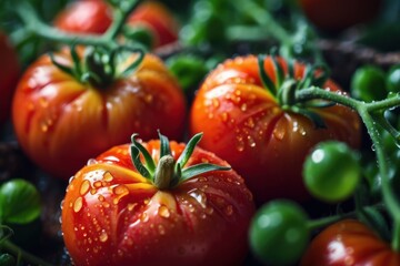 tomatoes in a greenhouse
