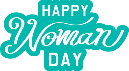 Handwritten  brush lettering of Happy Womanday , Typography design, calligraphy illustration