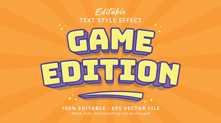Editable text effect Game Edition 3d cartoon style