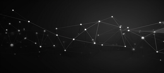 Abstract polygonal space low poly dark background with connecting dots and lines. Connection structure.  - obrazy, fototapety, plakaty