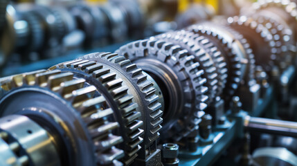 Precision gears and cogs in industrial machinery.