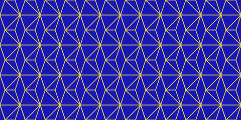 Patrón mosaico geométrico sin fisuras para fondo. Vector de Azulejo de diseño abstracto con líneas de oro.