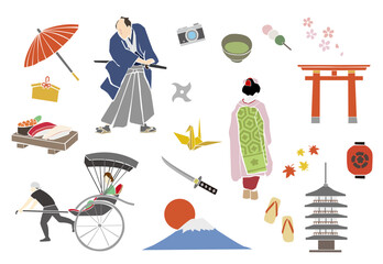 Obraz premium 日本観光 可愛いイラスト