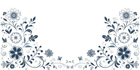 Vintage floral background with blue flowers and leaves, decorative floral wallpaper, Vector illustration, generative ai