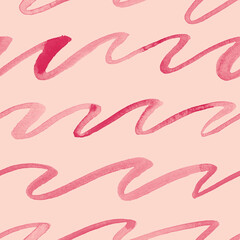 Seamless hand drawn pattern with watercolor waves - 720021461