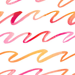 Seamless hand drawn pattern with watercolor waves - 720021472