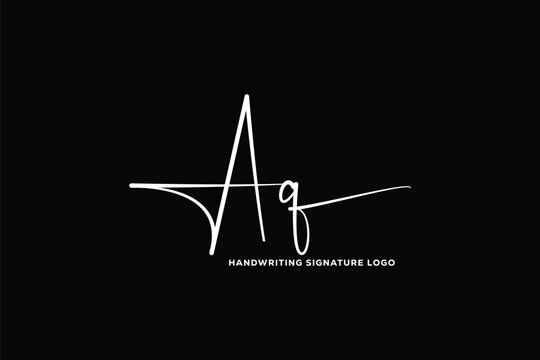 AQ initials Handwriting signature logo. AQ Hand drawn Calligraphy lettering Vector. AQ letter real estate, beauty, photography letter logo design.