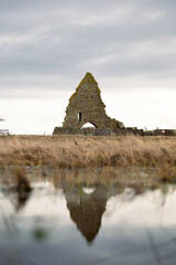 S:ta Brita's chapel at Kapelludden, Öland, with water reflection © Jesper