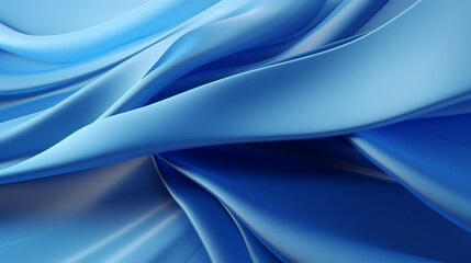 abstract fashion background with blue wavy textile. 3d render 