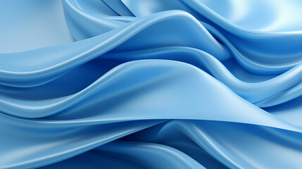 abstract fashion background with blue wavy textile. 3d render 