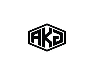AKJ logo design vector template