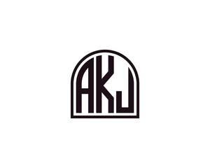 AKJ logo design vector template