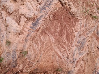 red Sand nature texture after water flow 