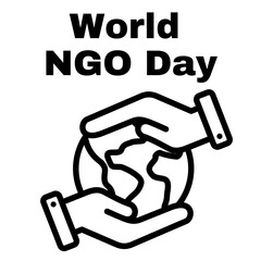 World NGO Day. Template for background, banner, card, poster. vector illustration..Volunteer graphic design element. Non-Governmental Organizations icon. February 27 every year. Importa