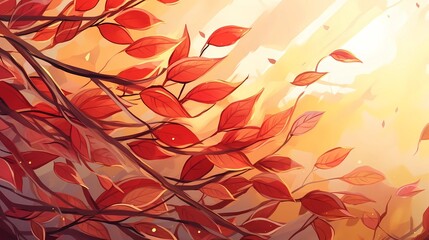 seamless background picture with leaf pattern, leaves, trees, tree branches