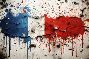 red and white paint france flag