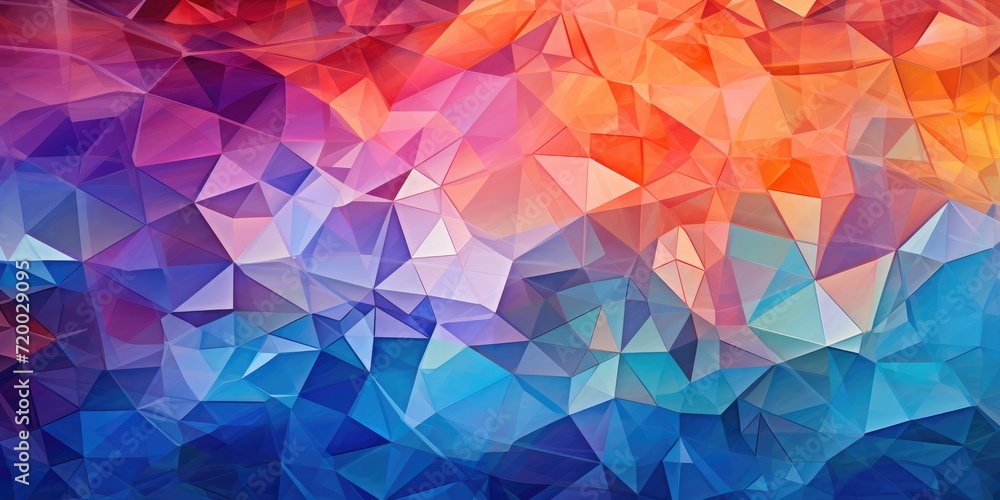 Poster abstraction unfolds. triangles in seamless harmony, composing dynamic geometric backdrop. interplay 