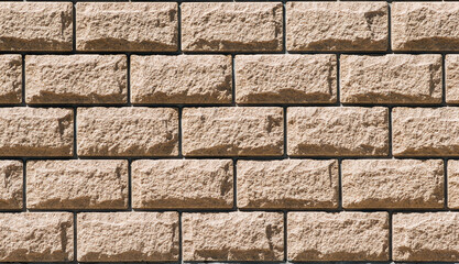 Masonry made of designer processed stone with deep seams