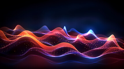 Digital technology particles abstract background, abstract analysis visualization