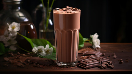 Delicious and refreshing chocolate milk