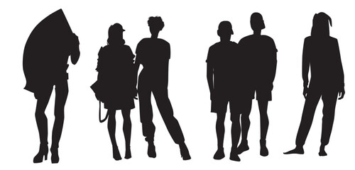 silhouettes of people pride day character