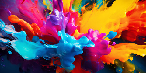 Artistic abstract background ,A rainbow of color is colored in water.
