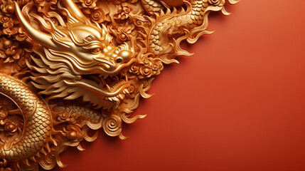 Golden Chinese dragon