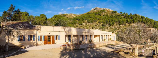 Galatzo refuge, dry stone path, GR221, Calvia, Natural area of the Serra de Tramuntana., Majorca,...