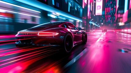 street racing AAA videogame gameplay with information datum design for console or web 3.0 playing to earn gaming crypto tokens and cryptocurrency project future as wide banner UI - obrazy, fototapety, plakaty