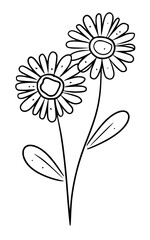 Abstract wall art. Spring illustration. Line art flowers vector clipart.