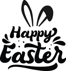 Happy Easter Letter in a bold script font with bunny ears. ZIP file contains EPS, JPEG and PNG formats.