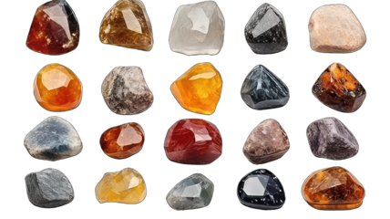 Quartz's  isolated on white background.   Quartzes on  png transparent background