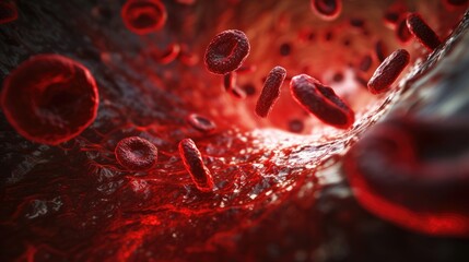 red blood cells veins arteries 3d abstract background