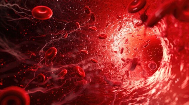 red blood cells veins arteries 3d abstract background