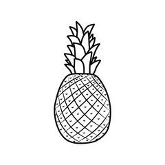 Pineapples symbol icon. Tropical fruits isolated on white background.  Vector illustration EPS 10.