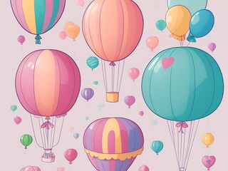 Cute colorful balloons background, balloon birthday party