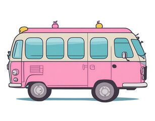 bus illustration clipart, mini bus school clipart ,vehicle illustration 