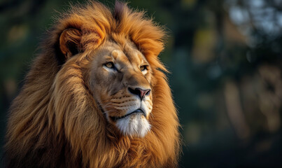 Naklejka na ściany i meble Lion Animal Wildlife Nature Safari Concept