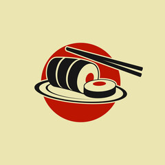 Simple logo for Japanese sushi