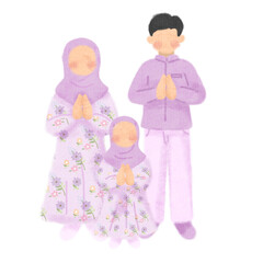 watercolor ramadhan family greetings