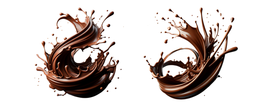 Chocolate Splash with Droplets