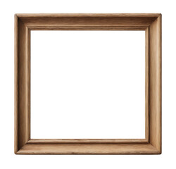 Wooden vintage picture frame. Transparent PNG