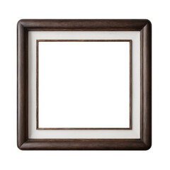 Wooden vintage picture frame. Transparent PNG