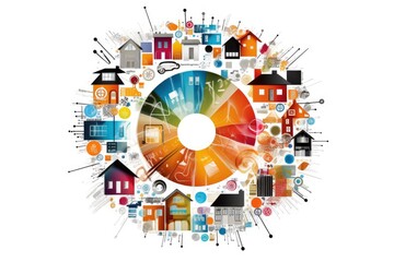 Fototapeta premium abstract illustration of the housing concept. Generative ai